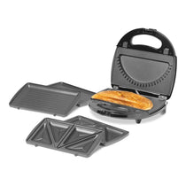 Daewoo 3-In-1 Sandwich Toastie Maker Panini & Crimp Wrap Crimper Maker 750W - Black