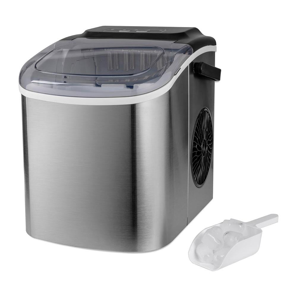 Daewoo Portable Ice Maker 12kg 9 Bullet Cubes In 6 Minutes 2 Size Options 130W - Silver