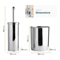 OurHouse Toilet Brush And Bin 2 Piece Set With Hand Guard And Holder - Chrome