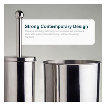 OurHouse Toilet Brush And Bin 2 Piece Set With Hand Guard And Holder - Chrome