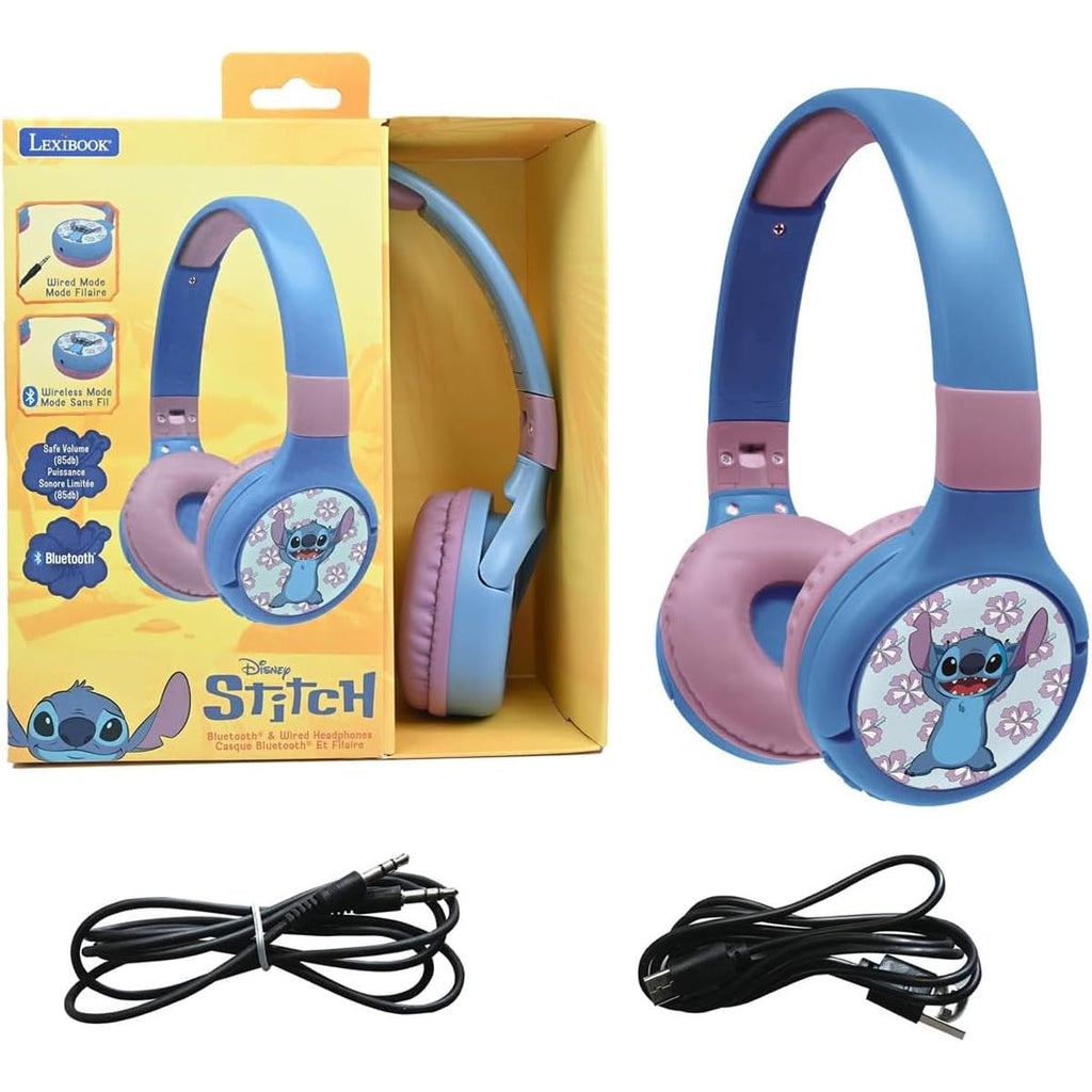 Lexibook Disney Stitch Bluetooth & Wired Foldable Headphones - Multicolour