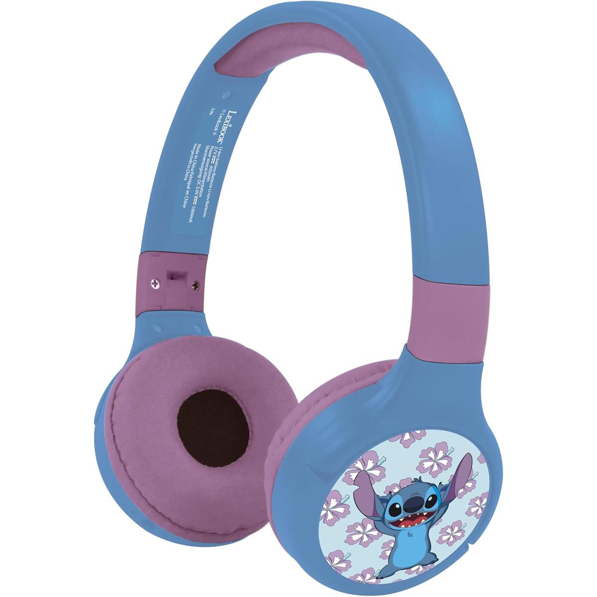 Lexibook Disney Stitch Bluetooth & Wired Foldable Headphones - Multicolour