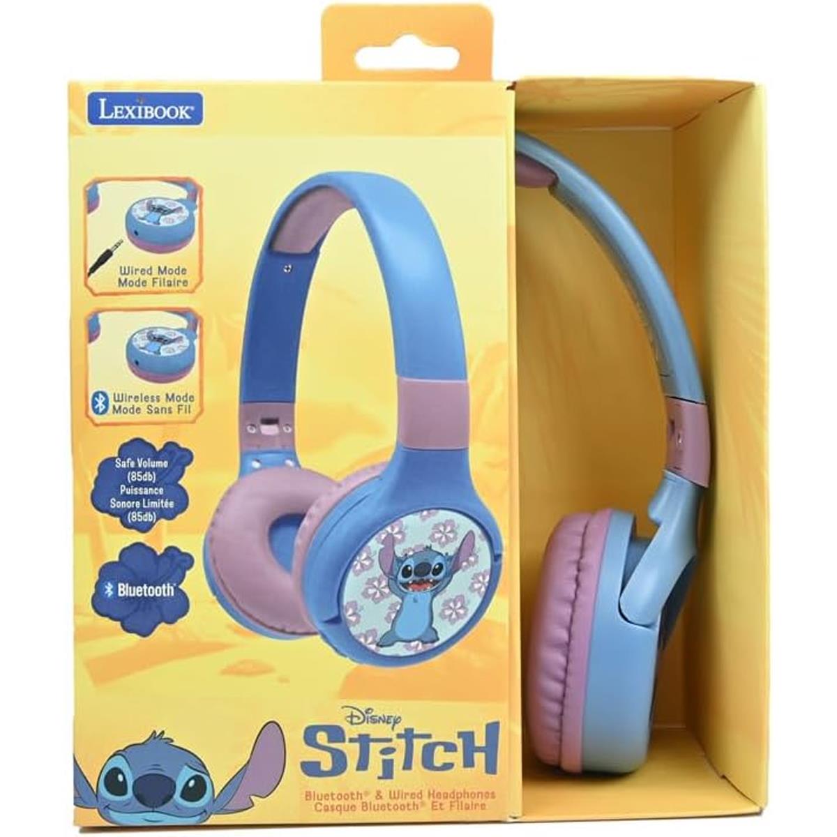 Lexibook Disney Stitch Bluetooth & Wired Foldable Headphones - Multicolour