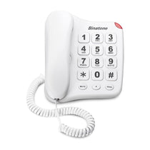 Binatone Big Button 110 Corded Phone Hearing Aid Compatible Redial Button - White