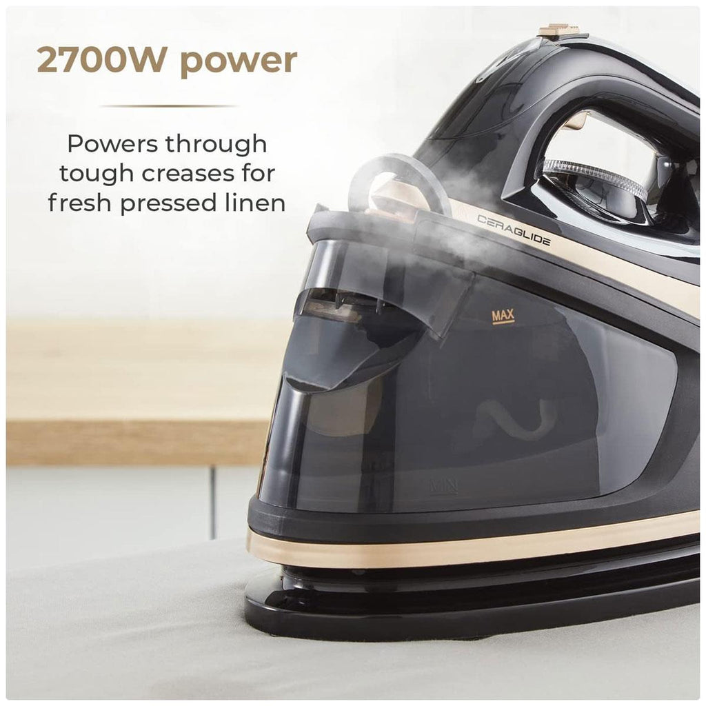 Tower Ceraglide Steam Generator Iron 2700W 1.2 Litres - Champagne Gold & Black