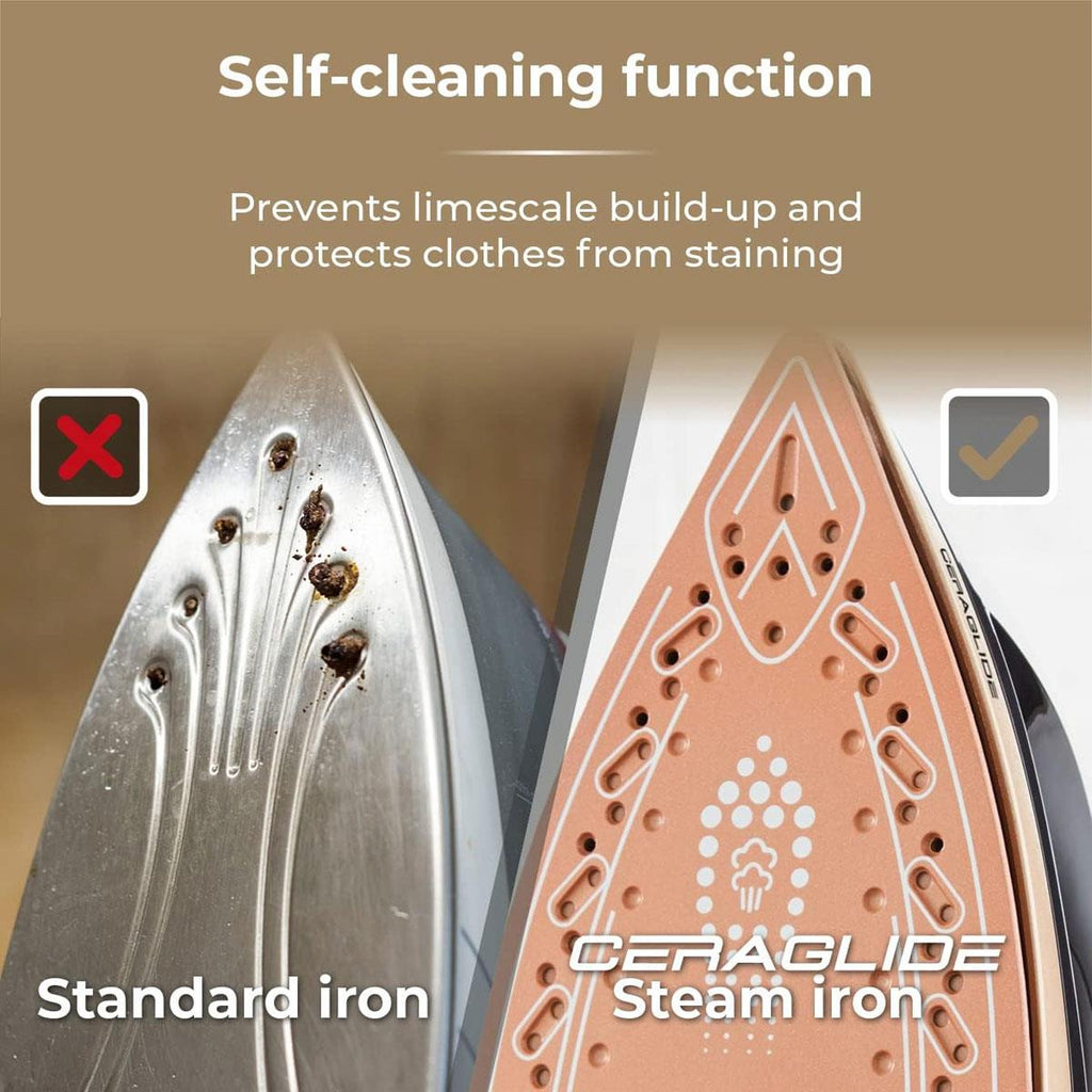 Tower Ceraglide Steam Generator Iron 2700W 1.2 Litres - Champagne Gold & Black
