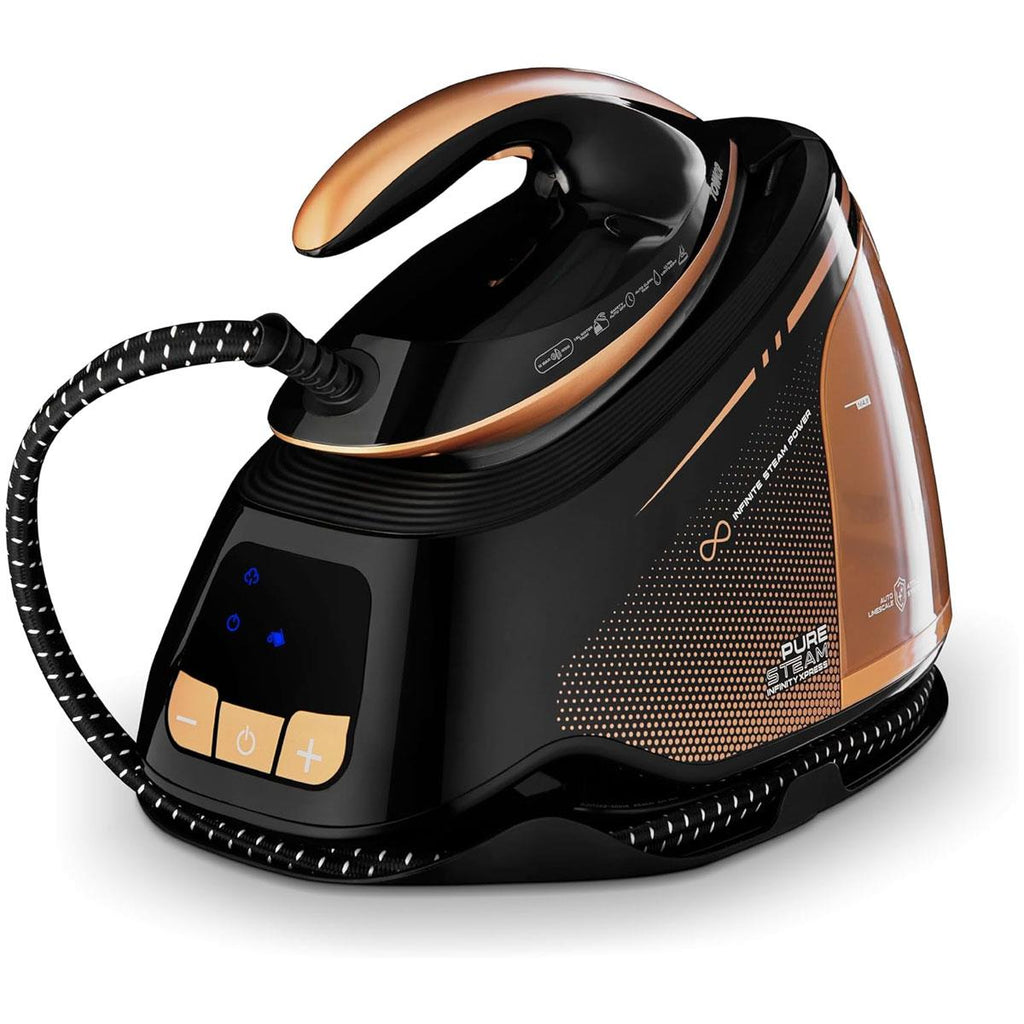 Tower PureSteam Infinity Xpress 8 Bar Steam Generator Iron 3000W with One Temp And AI Limescale System Black & Gold