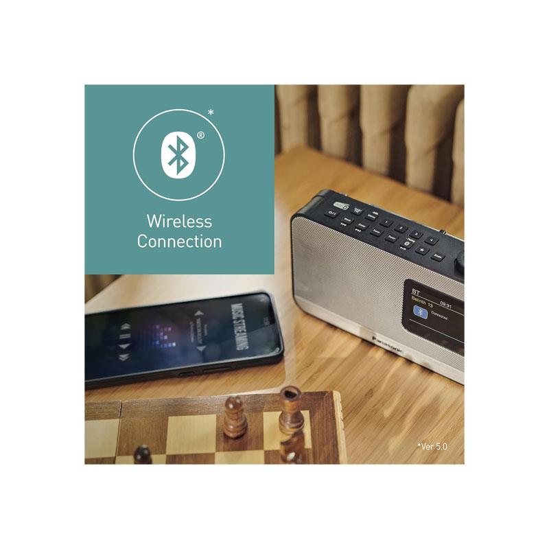 Panasonic Classic Portable DAB+/FM Digital Radio 4 Preset Buttons Bluetooth - Black