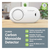 FireAngel Wireless Standalone Carbon Monoxide Alarm 10-Year Life Sealed Battery - White