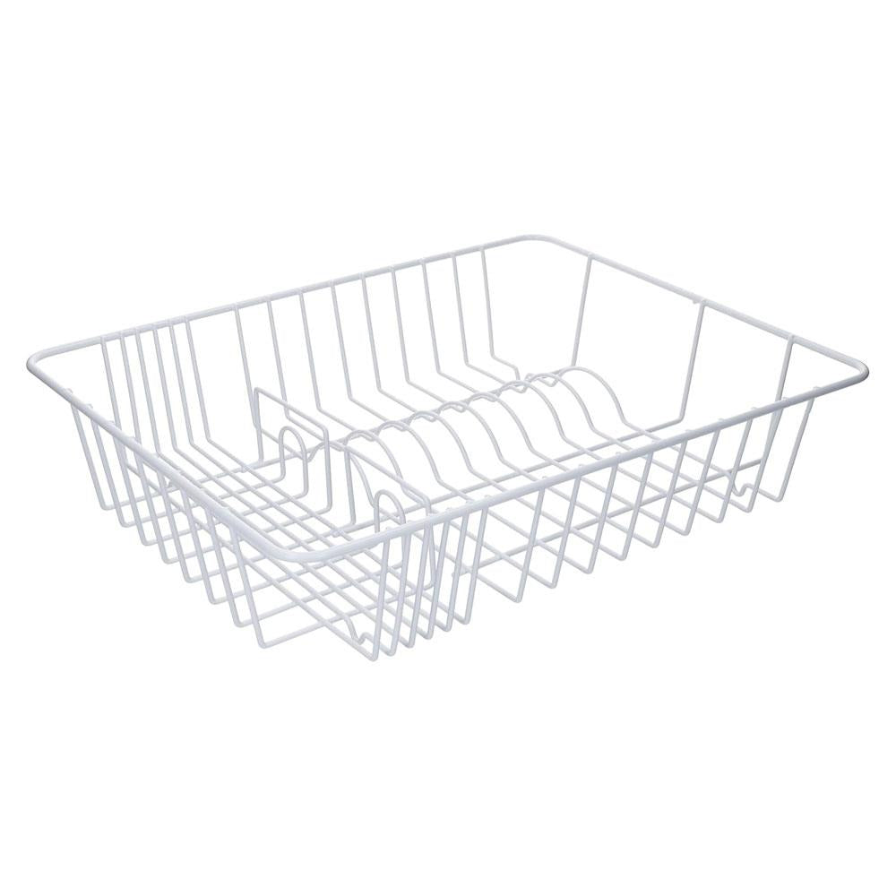 KitchenCraft Coated Dish Drainer Metal Sink Drainer 45 x 37 x 11 cm - White