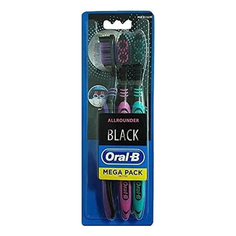 Oral-B Allrounder Manual Toothbrushes Pack of 3 - Black Secondary image