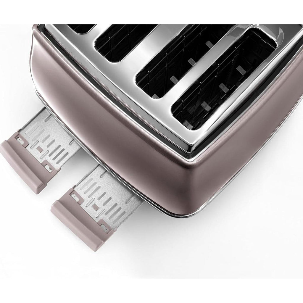 Delonghi Icona Metallics 4 Slice Toaster Stainless Steel 1800W - Pink