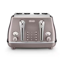 Delonghi Icona Metallics 4 Slice Toaster Stainless Steel 1800W - Pink