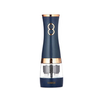 Tower Duo Electric Salt And Pepper Mills Battery Operated Adjustable Ceramic Grinders Midnight Blue/Rose Gold
