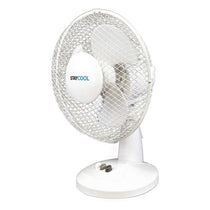 Lloytron 9 Inch Desk Fan 2 Speed Settings Oscillation Adjustable Vertical Tilt 22W - White