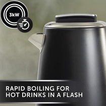 Breville Lustra Electric Kettle Stainless Steel 3000W 1.7 Litres - Matt Black