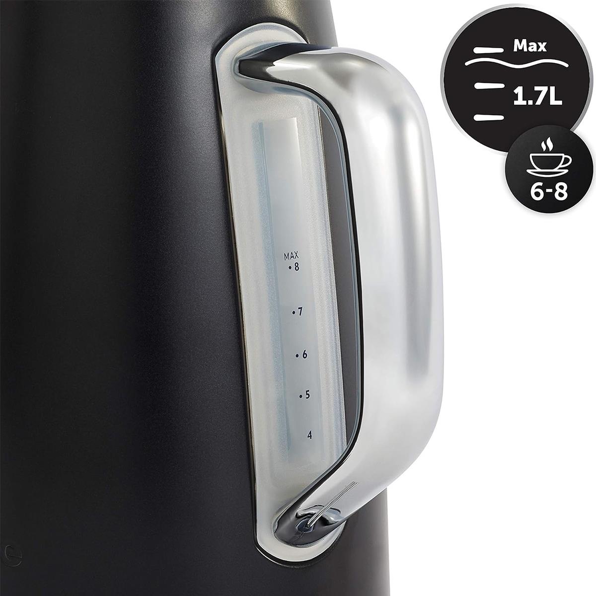 Breville Lustra Electric Kettle Stainless Steel 3000W 1.7 Litres - Matt Black
