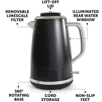 Breville Lustra Electric Kettle Stainless Steel 3000W 1.7 Litres - Matt Black