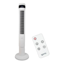 Igenix 43 Inch Digital Tower Fan 3 Speed Settings Remote Control - White