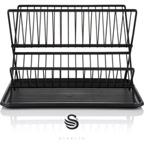 Swan Stealth 15 Plate Collapsible Dish Rack Removable Drip Tray - Black