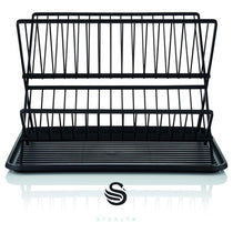 Swan Stealth 15 Plate Collapsible Dish Rack Removable Drip Tray - Black