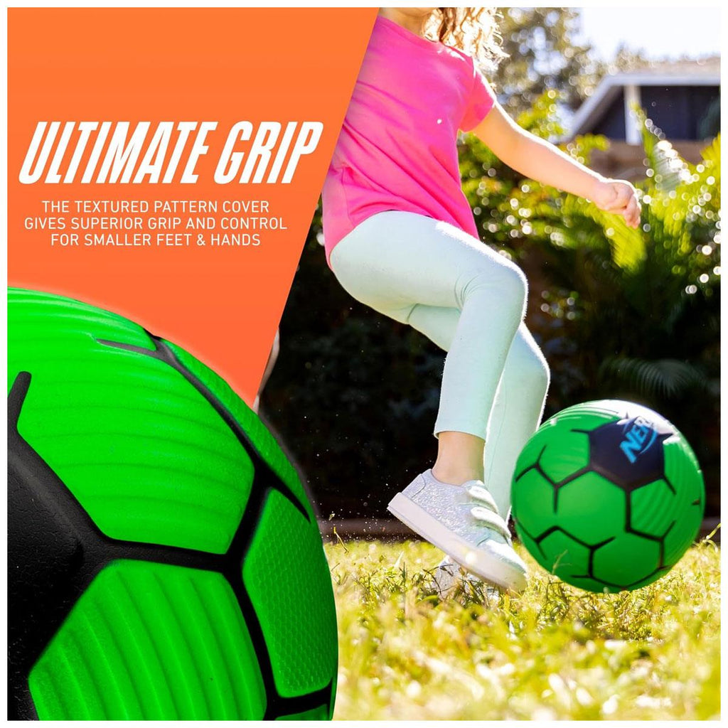 Nerf Proshot Foam Soccer Ball Ball Size 7 - Green/Black