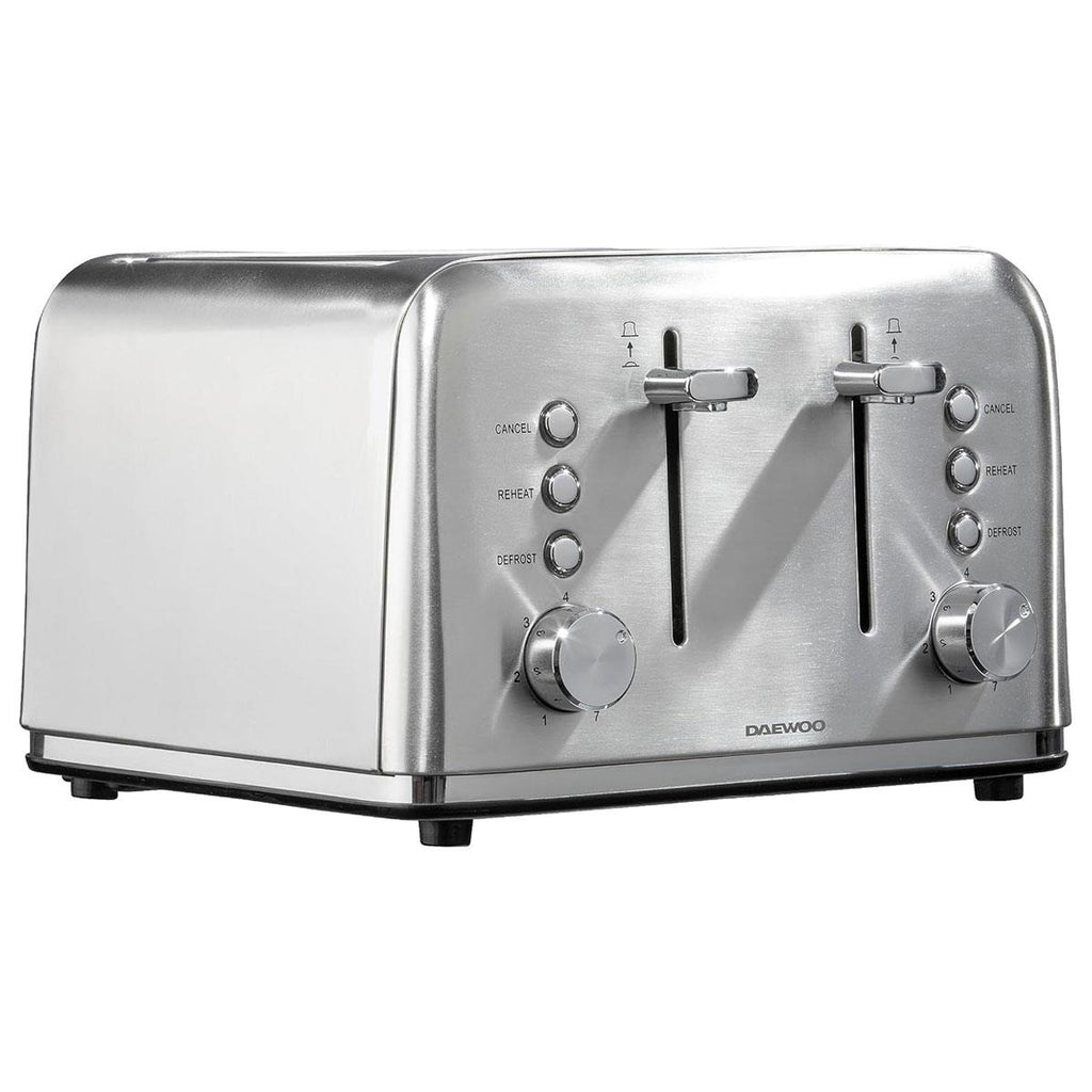 Daewoo Kensington 4 Slice Toaster Stainless Steel 1800W Silver