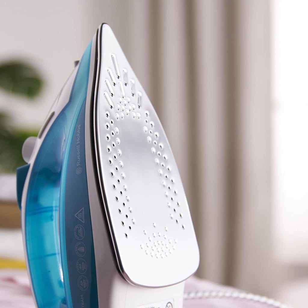 Russell Hobbs Supreme Steam Traditional Iron 2400W Stainless Steel Soleplate 300ml Tank Vertical Steam Blue/White