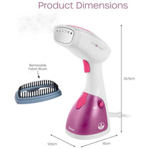 Swan Handheld Garment Steamer 1100W 250ml Water Tank Removable Fabric Brush White And Pink