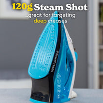 Russell Hobbs My Iron Steam Iron Ceramic Soleplate 1800W 260ml Tank Blue And White