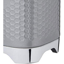 KitchenCraft Lovello Textured Retro Tea Canister With Geometric Embossed Finish 11 x 11 x 19 cm (4.5" x 4.5" x 7.5") - Shadow Grey