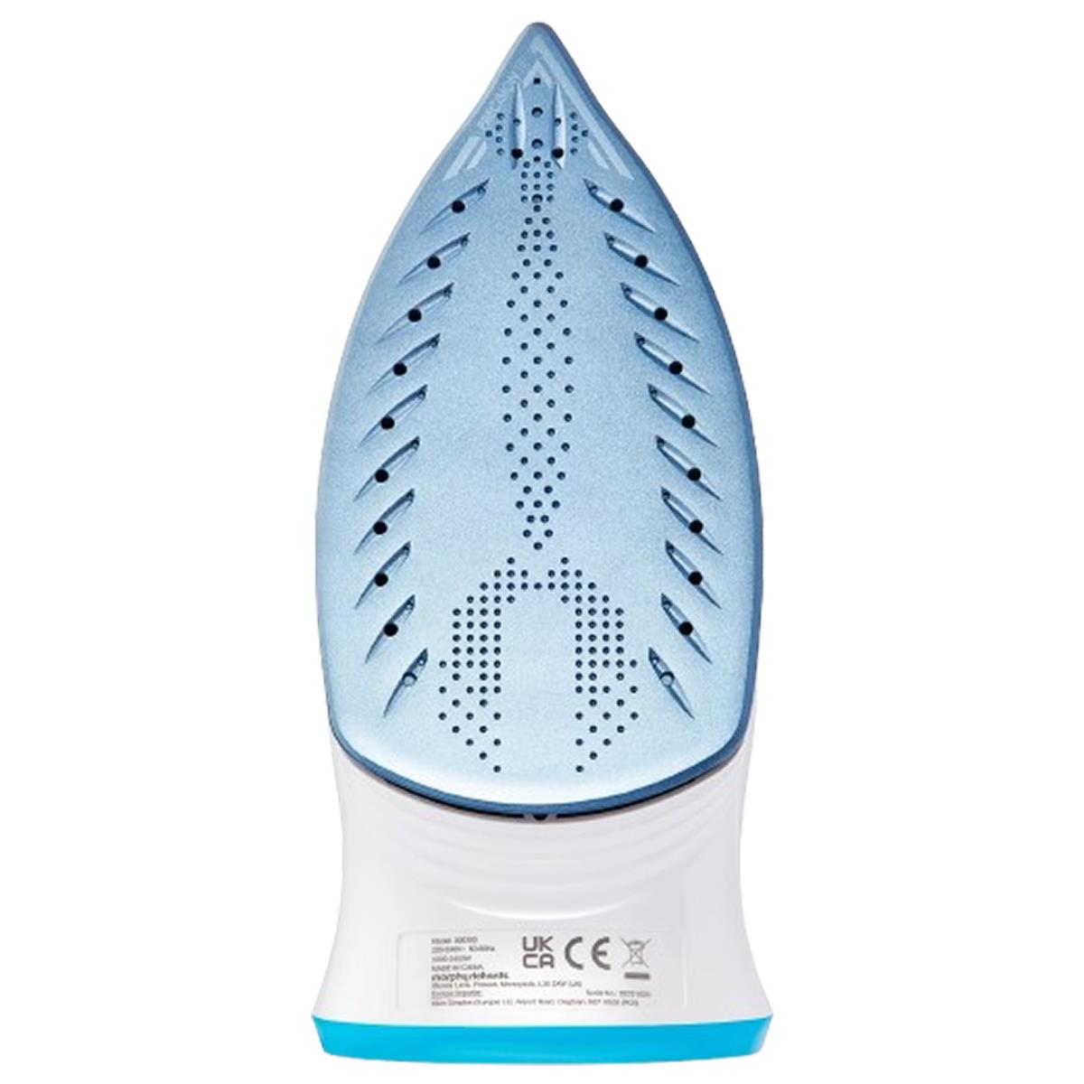 Morphy Richards Crystal Clear Steam Iron Ceramic Non-Stick Soleplate 2400W 350ml 100g Steam Boost Turquoise/White