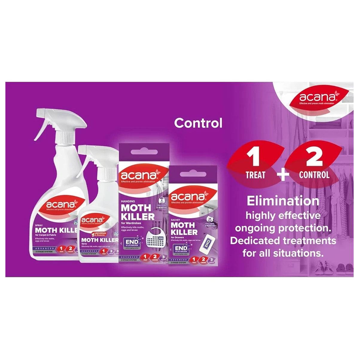 Acana Hanging Moth Killer And Freshener Lavender Fragrance With Natural Oils - 4 Pack