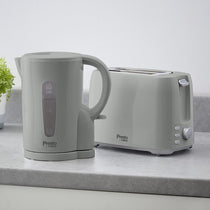 Tower Presto Electric Jug Kettle 1.7 Litre 2200W Plastic Rapid Boil With Removable Limescale Filter Grey