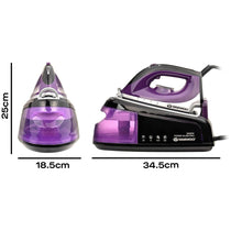 Daewoo Steam Station Iron 2400W With 1.2L Detachable Water Tank Ceramic Soleplate Adjustable Steam Black & Purple
