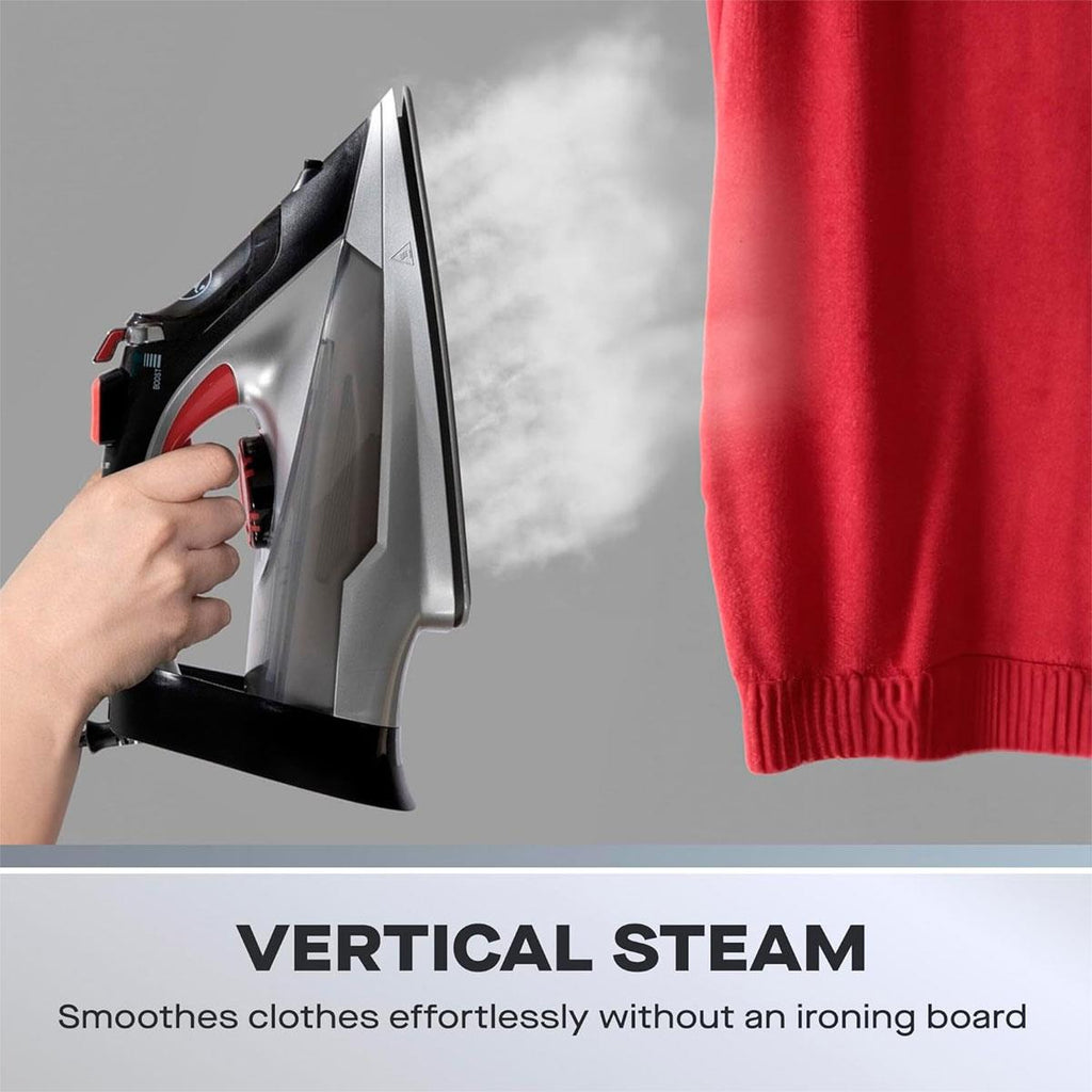 Daewoo Power Glide Steam Iron 3000W with Ceramic Soleplate Burst Steam Precision Tip Self-Clean & Anti-Calc Black