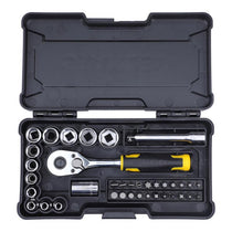 Stanley Compact 1/4' 72 Tooth Ratchet And Socket Set STMT82672-0 37 Pieces
