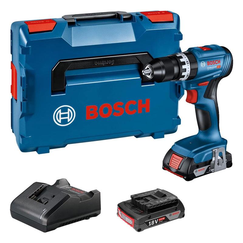 Bosch Professional GSB 18V-45 18V Cordless Impact Drill Driver 2 X GBA 2.0Ah Batteries Charger L-BOXX Blue