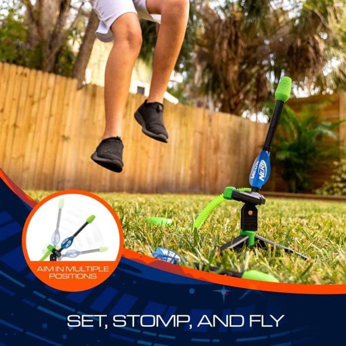 Nerf Rip Rocket Launcher 3 Foam Tipped Rip Rockets 1 Stomp Pad Multicolour