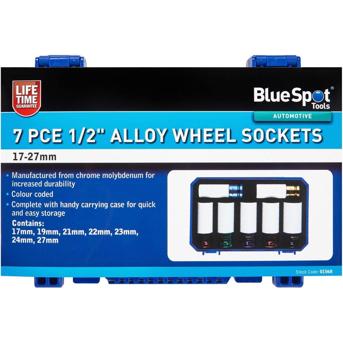 Blue Spot Tools 1/2 Inch Alloy Wheel Impact Sockets (17-27mm) 7 Piece