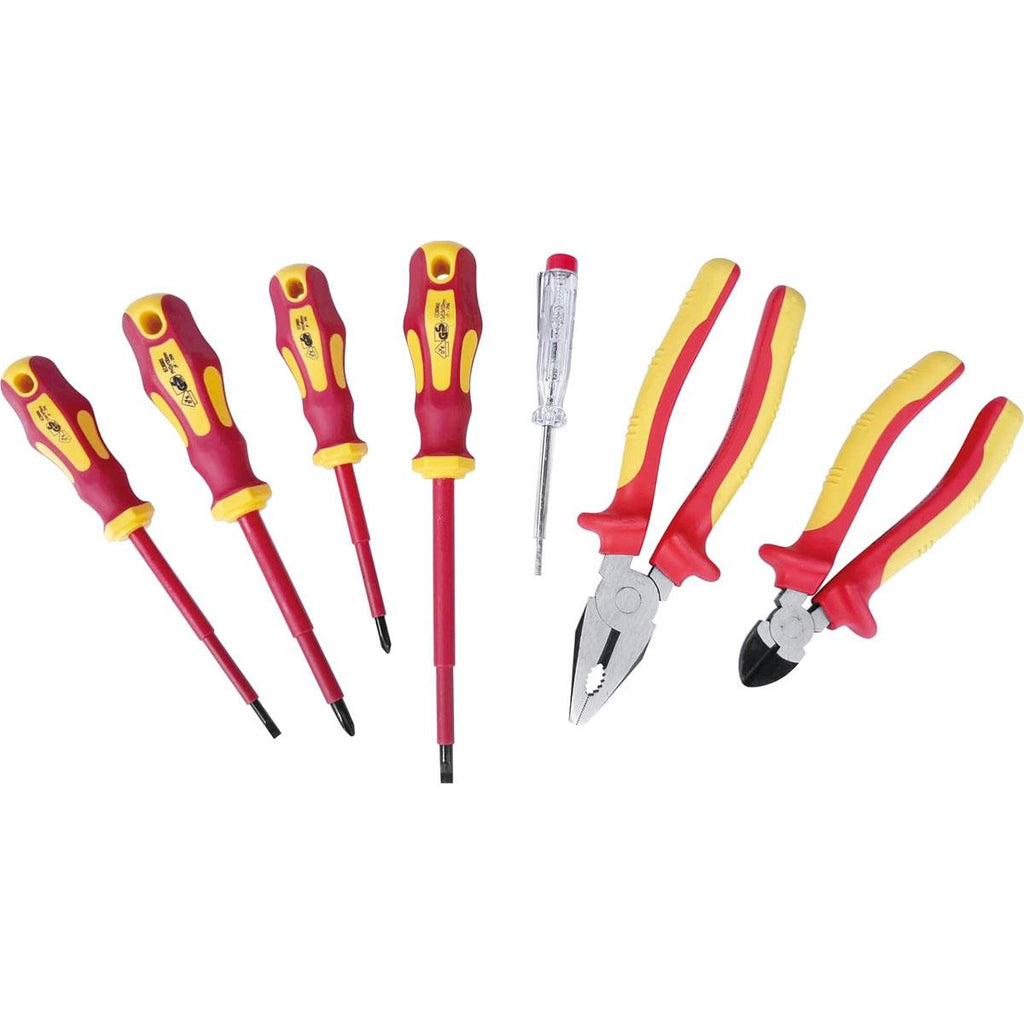 Hilka Tools VDE Electricians Screwdriver And Pliers Set 7 Piece
