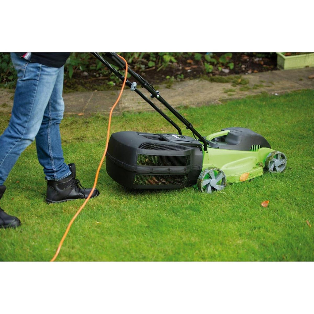 Draper Storm Force Lawn Mower 380mm Cutting Width 45L Grass Collection Bag 1400W 230V