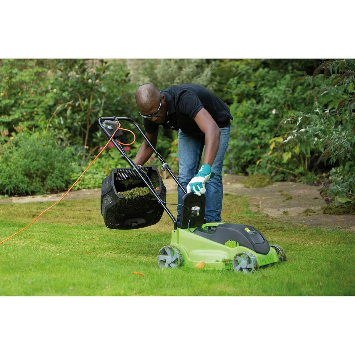 Draper Storm Force Lawn Mower 380mm Cutting Width 45L Grass Collection Bag 1400W 230V
