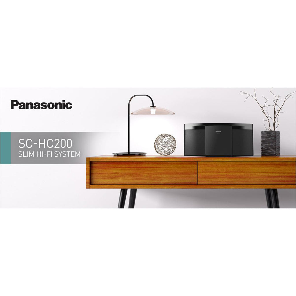 Panasonic Modern Bluetooth Flat Panel Hi-Fi System FM Radio CD Player USB 20W Speaker Black