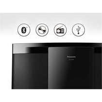 Panasonic Modern Bluetooth Flat Panel Hi-Fi System FM Radio CD Player USB 20W Speaker Black