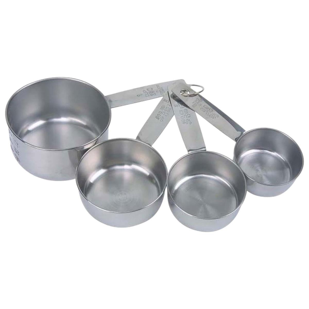Dexam Faringdon Set of 4 Stainless Steel Measuring Cups 60 80 125 250ml Silver