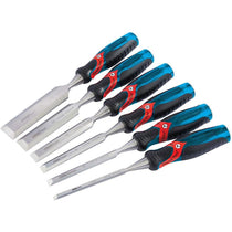 Draper Expert Soft Grip Pound Thru Bevel Edge Wood Chisel Set 140mm 6 Piece