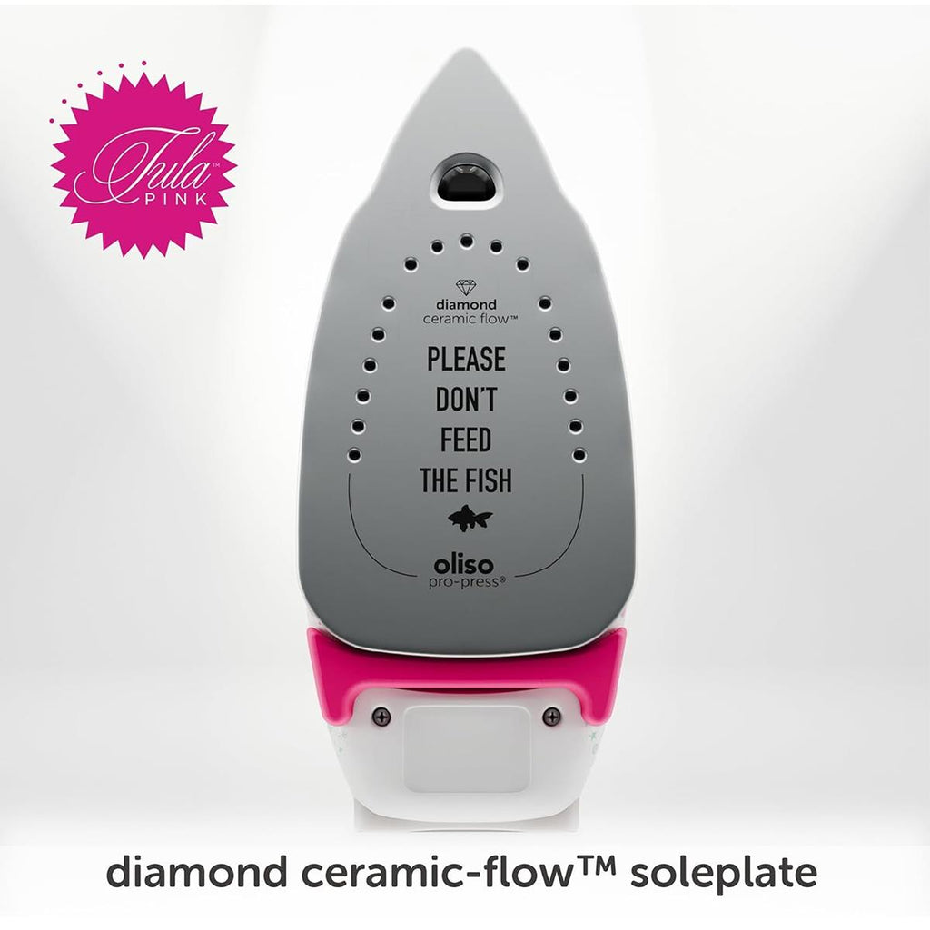 Oliso TG1600 Pro Plus Smart Iron With iTouch Auto Lift Diamond Ceramic Soleplate Tula Pink Edition