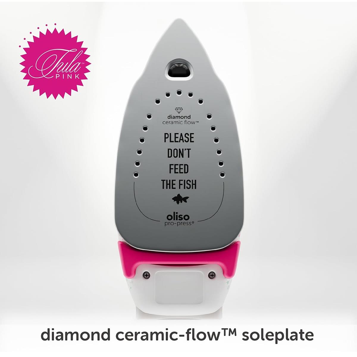 Oliso TG1600 Pro Plus Smart Iron With iTouch Auto Lift Diamond Ceramic Soleplate Tula Pink Edition