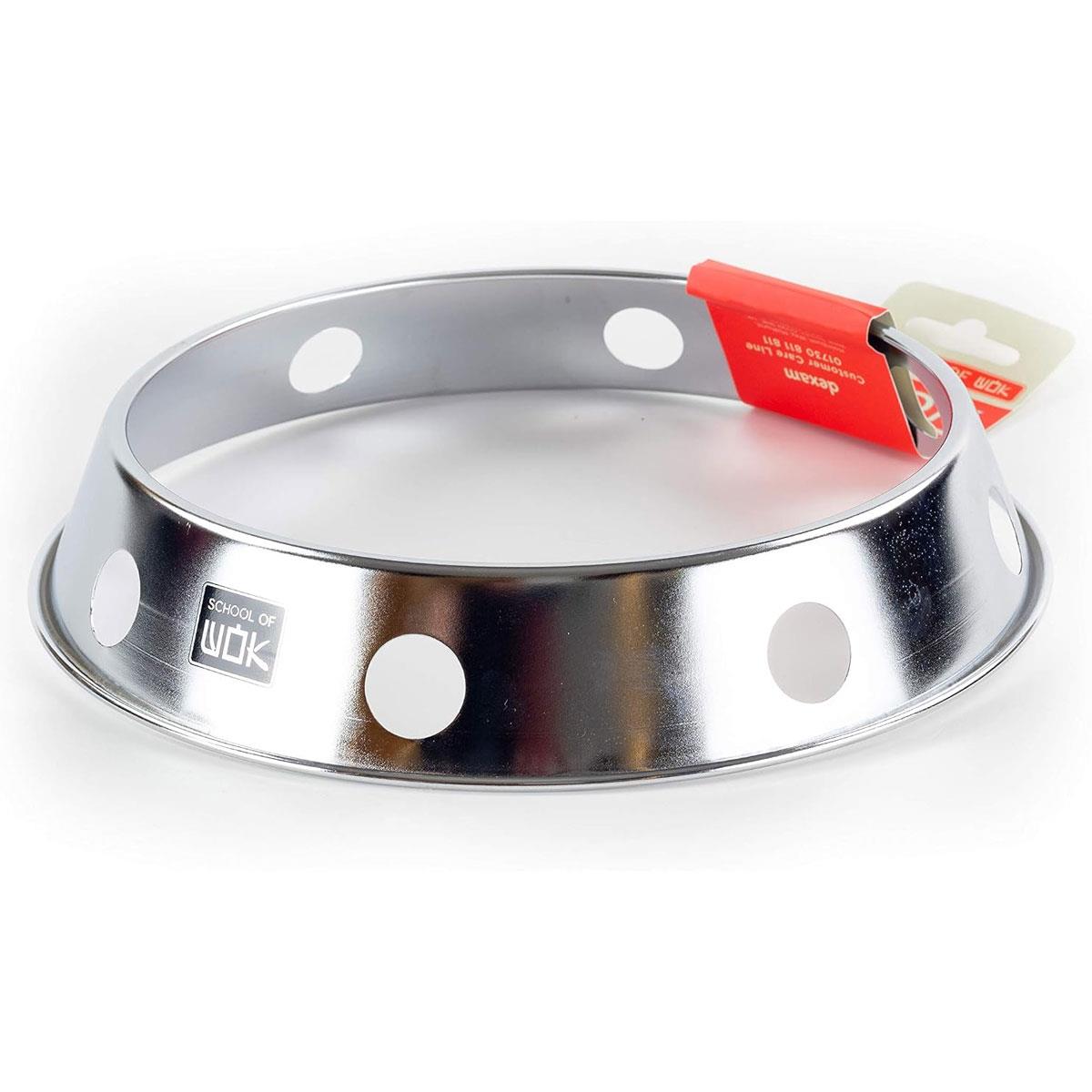 School of Wok 10'/25cm Stainless Steel Wok Ring Round Bottom Wok Silver
